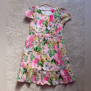 Lilly Pulitzer Pink and Green Floral Kids Dress